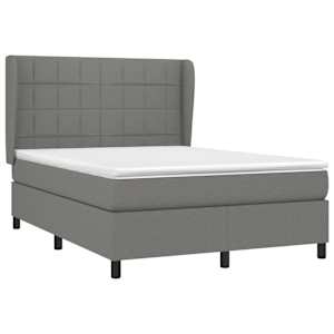 Box spring postel s matrací tmavě šedá 140x200 cm textil - obrázek 3