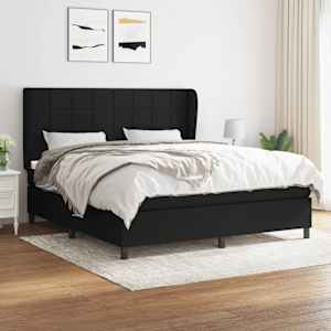 Box spring postel s matrací černá 160x200 cm textil - obrázek 1