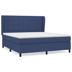 Box spring postel s matrací modrá 160x200 cm textil - obrázek 2