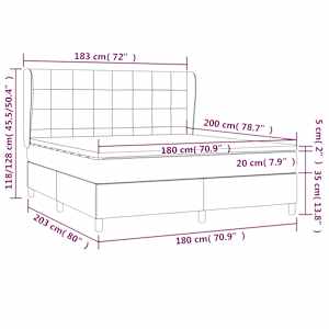 Box spring postel s matrací světle šedá 180 x 200 cm textil - obrázek 7