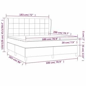 Box spring postel s matrací černá 180x200 cm textil - obrázek 7