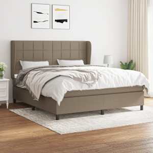 Box spring postel s matrací taupe 180x200 cm textil - obrázek 1