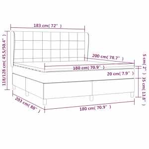 Box spring postel s matrací modrá 180x200 cm textil - obrázek 7