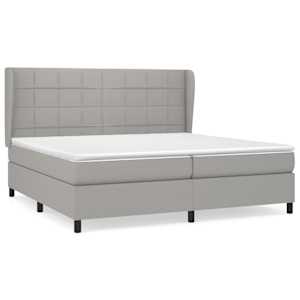 Box spring postel s matrací světle šedá 200 x 200 cm textil - obrázek 2