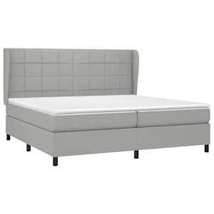 Box spring postel s matrací světle šedá 200 x 200 cm textil - obrázek 3