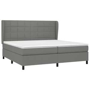 Box spring postel s matrací tmavě šedá 200x200 cm textil - obrázek 3