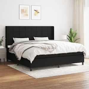 Box spring postel s matrací černá 200x200 cm textil - obrázek 1
