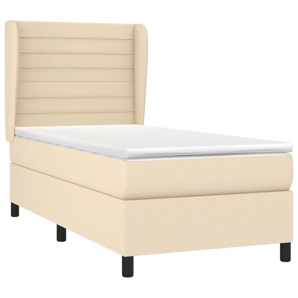 Thumbnail - vidaXL Boxspringbett mit Matratze Creme 80x200 cm Stoff