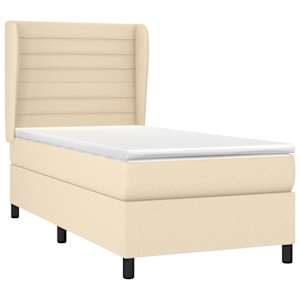 Box spring postel s matrací krémová 90x200 cm textil - obrázek 3