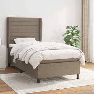 Box spring postel s matrací taupe 100 x 200 cm textil - obrázek 1