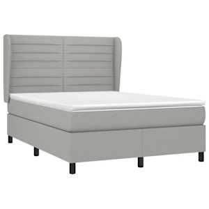Box spring postel s matrací světle šedá 140 x 190 cm textil - obrázek 3