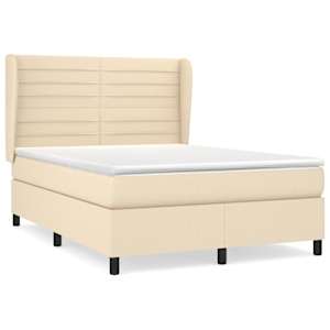 Box spring postel s matrací krémová 140x190 cm textil - obrázek 2