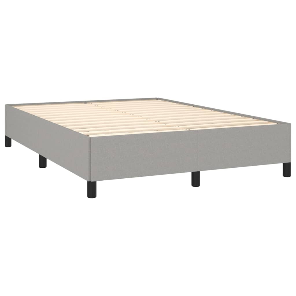 Krevet box spring s madracem svjetlosivi 140x200 cm od tkanine