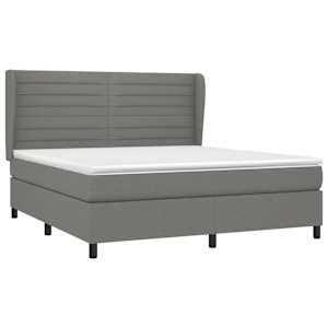 Box spring postel s matrací tmavě šedá 160x200 cm textil - obrázek 3