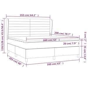 Box spring postel s matrací krémová 160x200 cm textil - obrázek 7