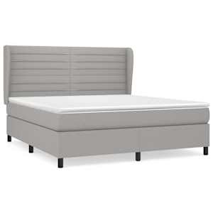 Box spring postel s matrací světle šedá 180 x 200 cm textil - obrázek 2