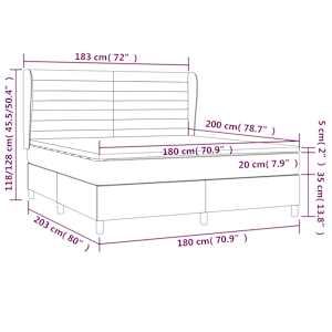 Box spring postel s matrací černá 180x200 cm textil - obrázek 7