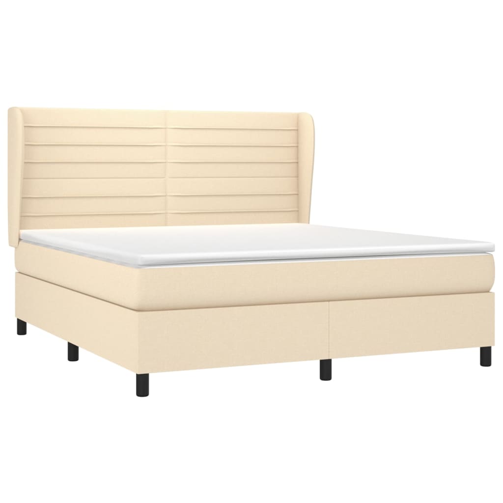 Thumbnail - vidaXL Boxspringbett mit Matratze Creme 180x200 cm Stoff