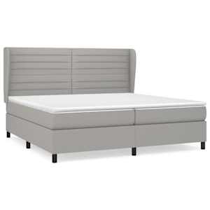 Box spring postel s matrací světle šedá 200 x 200 cm textil - obrázek 2
