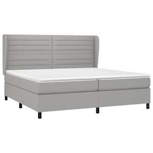 Box spring postel s matrací světle šedá 200 x 200 cm textil - obrázek 3