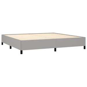Box spring postel s matrací světle šedá 200 x 200 cm textil - obrázek 4
