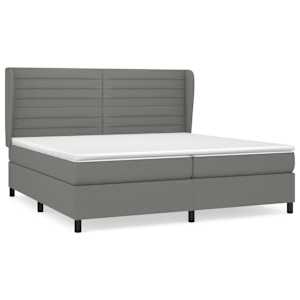 Box spring postel s matrací tmavě šedá 200x200 cm textil - obrázek 2