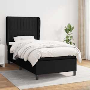 Box spring postel s matrací černá 90x190 cm textil - obrázek 1