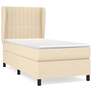 Box spring postel s matrací krémová 90x190 cm textil - obrázek 2