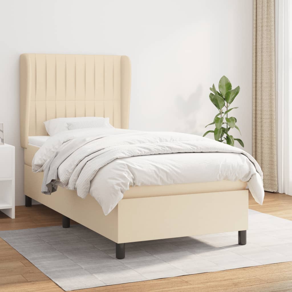  ΚΡΕΒΑΤΙ BOXSPRING ΜΕ ΣΤΡΩΜΑ ΚΡΕΜ 90X200 ΕΚ.ΥΦΑΣΜΑΤΙΝΟ V-3128098