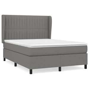 Box spring postel s matrací tmavě šedý 140 x 190 cm textil - obrázek 2
