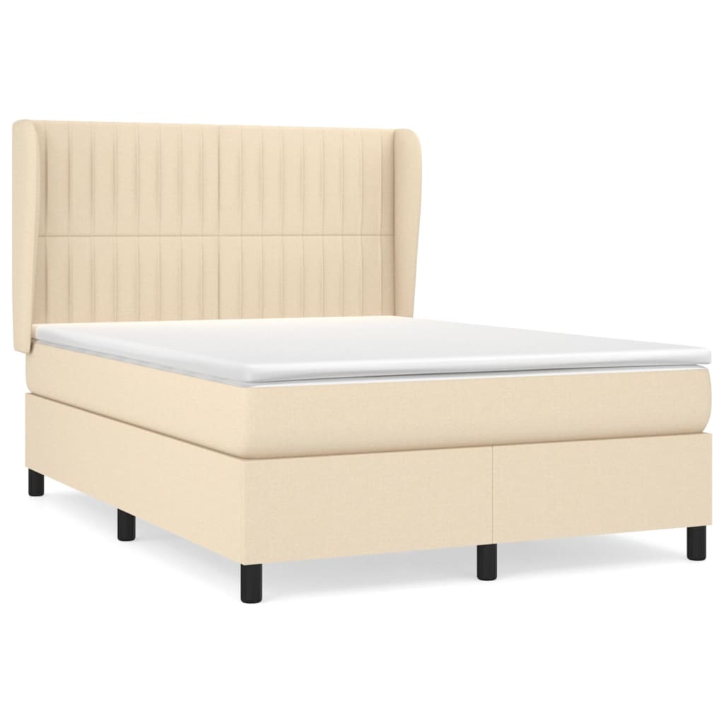 Thumbnail - vidaXL Boxspringbett mit Matratze Creme 140x200 cm Stoff
