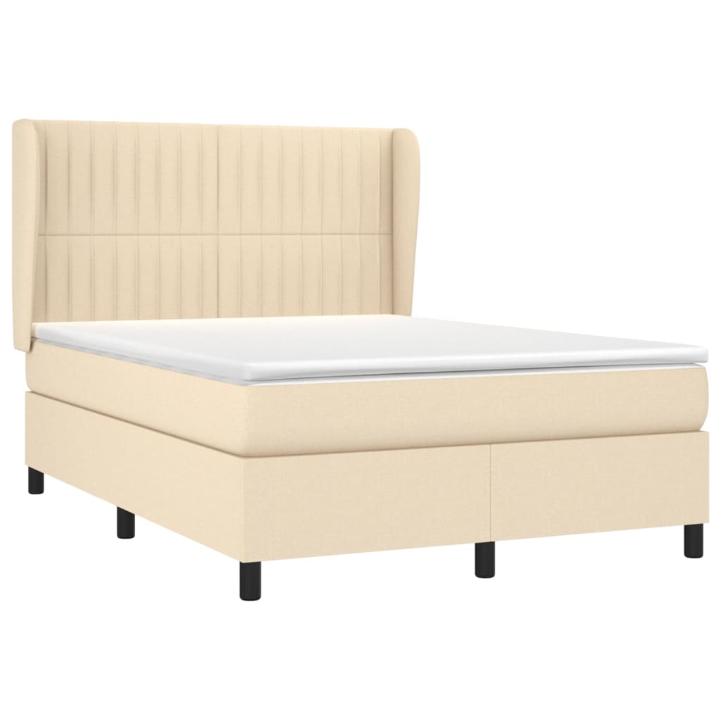 Thumbnail - vidaXL Boxspringbett mit Matratze Creme 140x200 cm Stoff