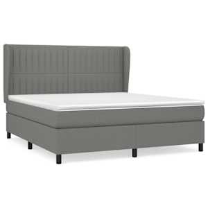 Box spring postel s matrací tmavě šedá 160x200 cm textil - obrázek 2