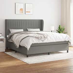 Box spring postel s matrací tmavě šedá 180x200 cm textil - obrázek 1