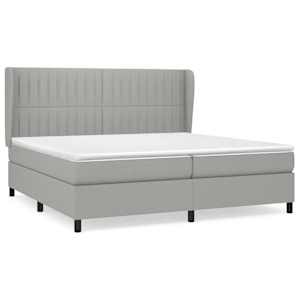 Box spring postel s matrací světle šedá 200 x 200 cm textil - obrázek 2