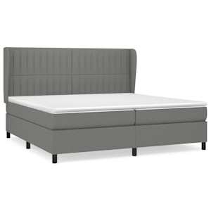 Box spring postel s matrací tmavě šedá 200x200 cm textil - obrázek 2