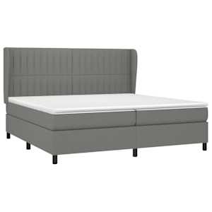Box spring postel s matrací tmavě šedá 200x200 cm textil - obrázek 3