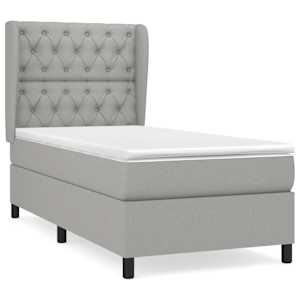 Box spring postel s matrací světle šedá 80 x 200 cm textil - obrázek 2