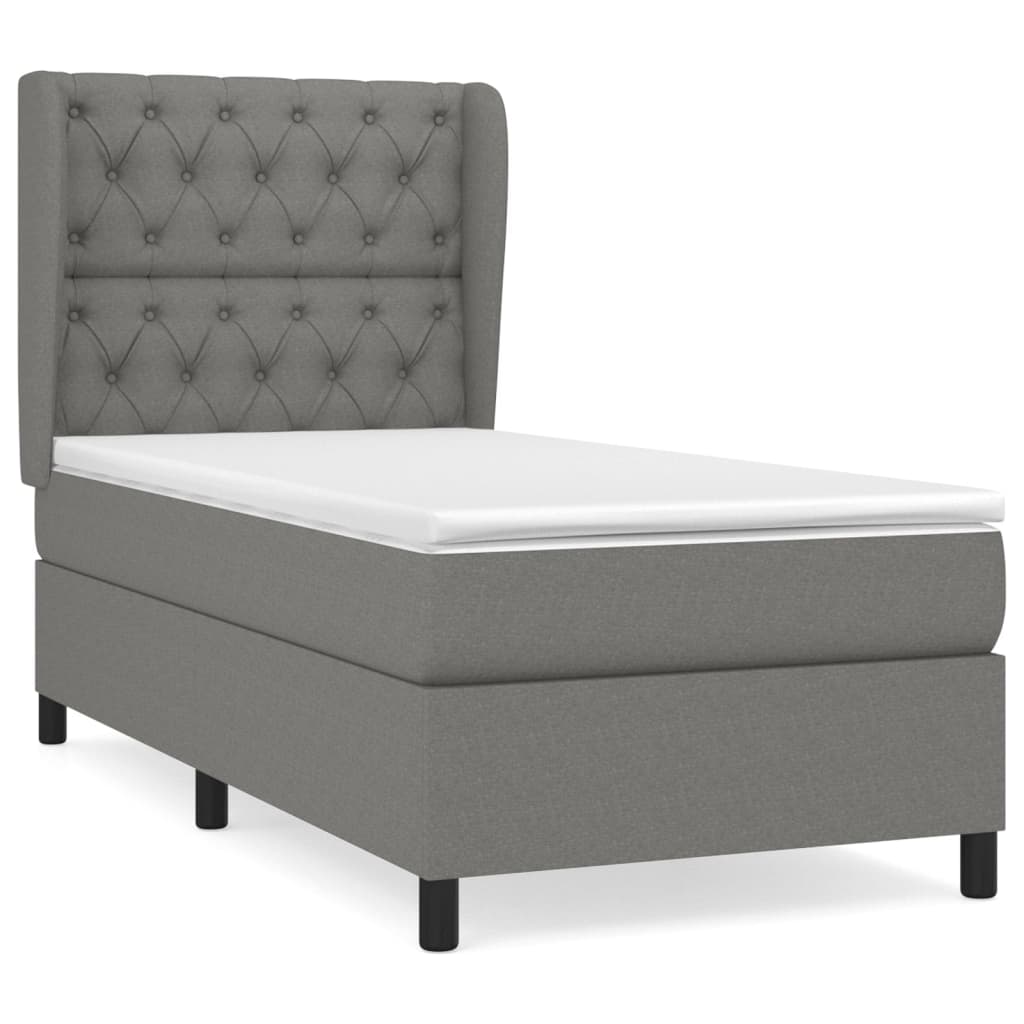 Thumbnail - vidaXL Boxspringbett mit Matratze Dunkelgrau 80x200 cm Stoff