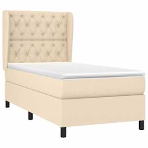 Box spring postel s matrací krémová 80 x 200 cm textil - obrázek 3