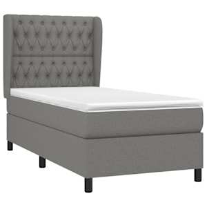 Box spring postel s matrací tmavě šedá 90x190 cm textil - obrázek 3