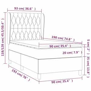 Box spring postel s matrací černá 90x190 cm textil - obrázek 7