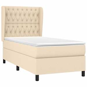 Box spring postel s matrací krémová 90x190 cm textil - obrázek 3