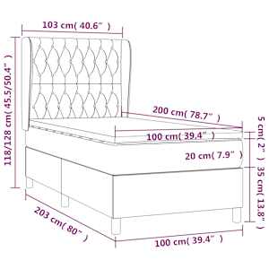 Box spring postel s matrací tmavě hnědá 100 x 200 cm textil - obrázek 7