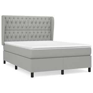 Box spring postel s matrací světle šedá 140 x 190 cm textil - obrázek 2