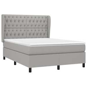Box spring postel s matrací světle šedá 140 x 190 cm textil - obrázek 3