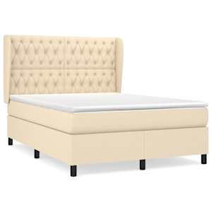 Box spring postel s matrací krémová 140x190 cm textil - obrázek 2