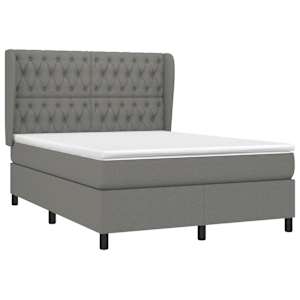 Box spring postel s matrací tmavě šedá 140x200 cm textil - obrázek 3