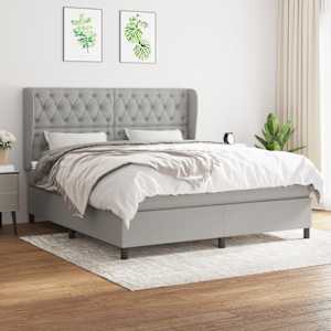 Box spring postelja z vzmetnico svetlo siva 160x200 cm žamet