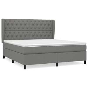 Box spring postel s matrací tmavě šedá 160x200 cm textil - obrázek 2